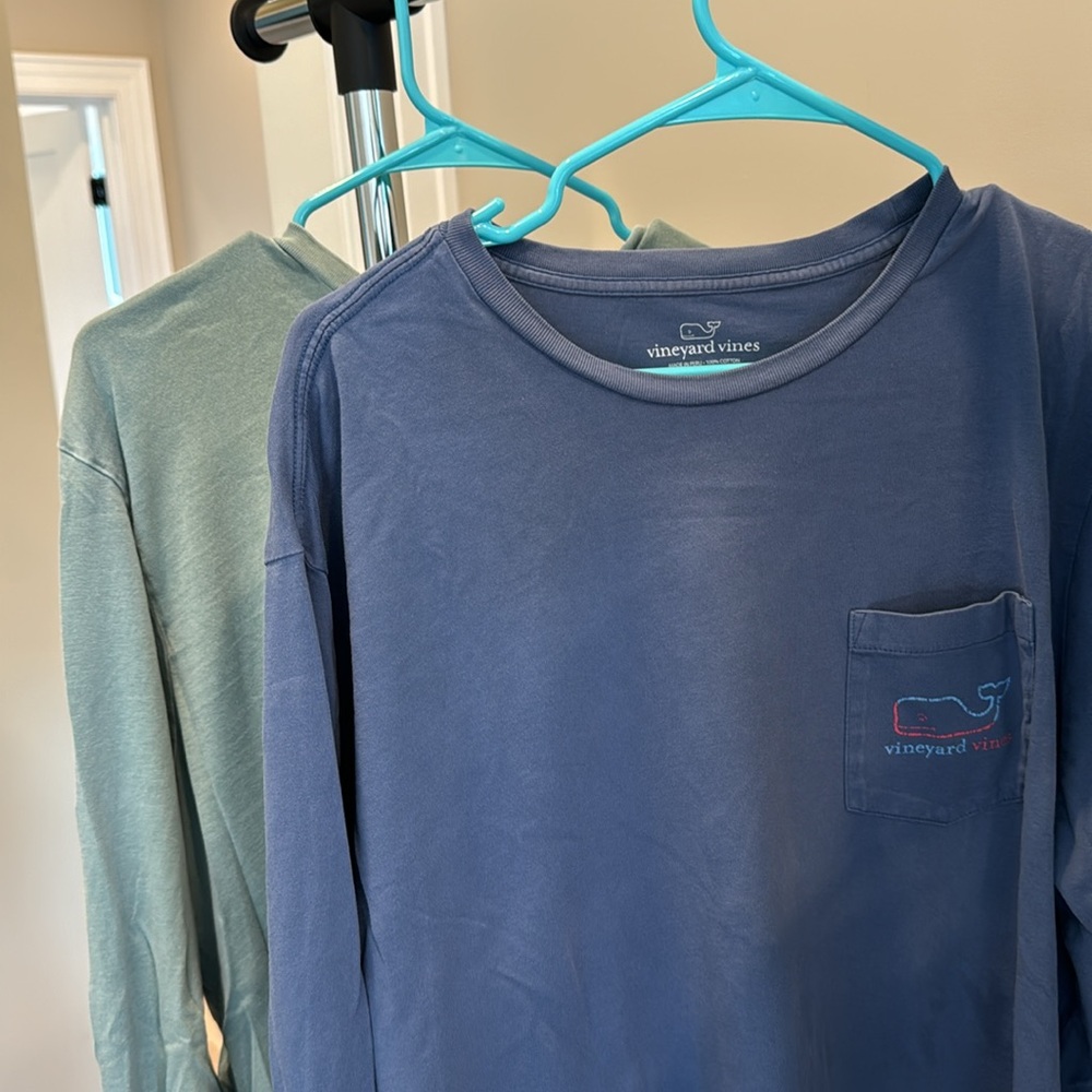 Two Pack Vineyard Vines Preppy Colorful Tennis Prep Long Sleeve T-Shirt Size XXL